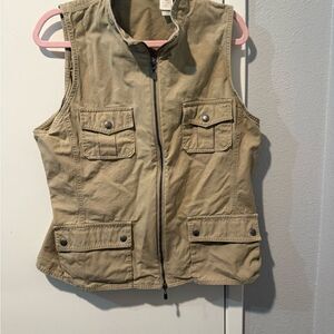 Liz Claiborne Tan Utility Vest with Pockets